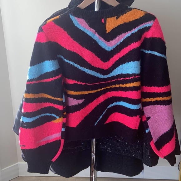 XXS🔖 FUTURE COLLECTIVE x Target Abstract Striped Crewneck Pullover Sweater Neon - Picture 9 of 12